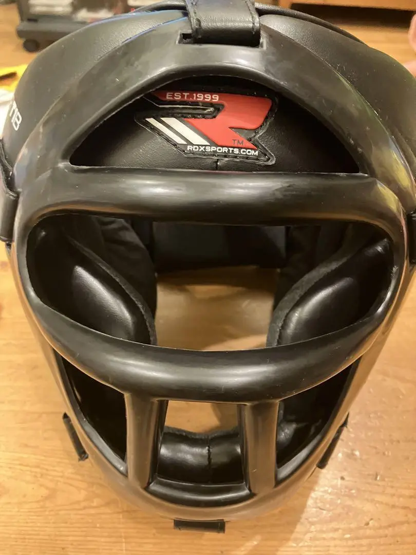 [RDX] Leather Head Guard Headgear XL, Resin Face and Metal Face, Karate Boxing